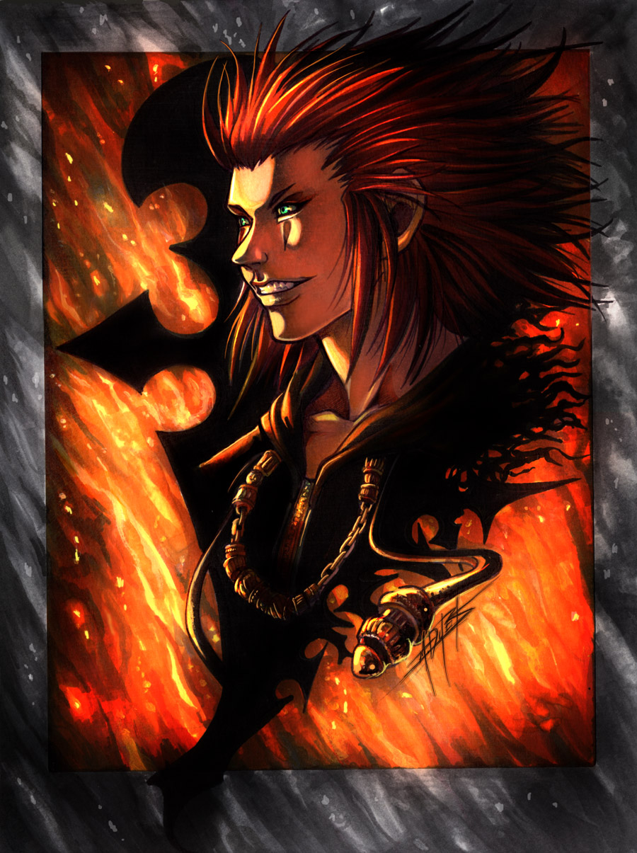 Fire Storm
By [url=http://pu-sama.deviantart.com/]pu-sama[/url].
Keywords: Kingdom Hearts Axel