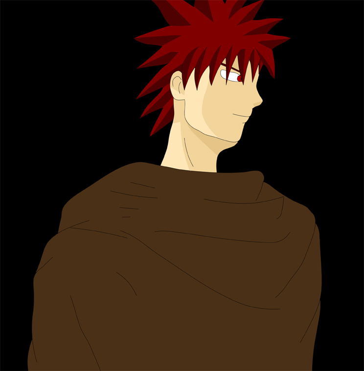 Narubi
Older red-haired Narubi (fusion of Naruto and Kyuubi) from a fanfic that never was, used a screenshot of Tamahome from Fushigi Yuugi as reference.

Sketched in pencil, inked and colored in Photoshop.
