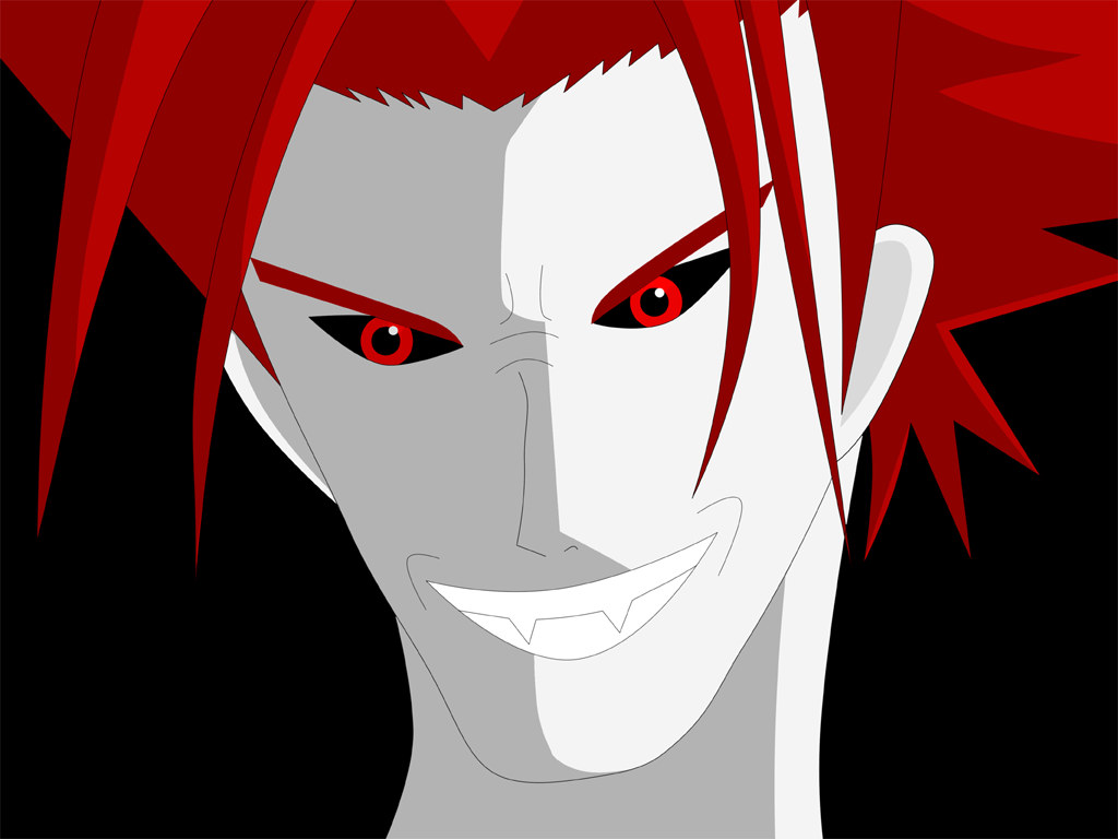 Pyscho Red
This started off as me drawing with the pen tool in Photoshop using a screenshot of Zack from the Final Fantasy7 OVA, Last Order, as a reference.

And of course, I had to add my own evilization touches, so it turned into this thing that's not really Zack anymore. Instead, he shall just be Pyscho Red.

All drawn, inked, and colored in Photoshop. 
