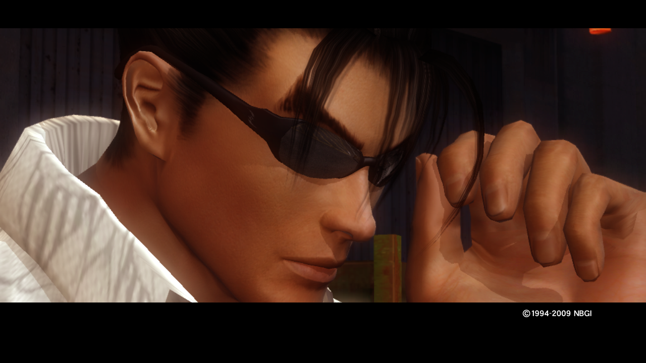 ~"I wear my sunglasses at night."~

Jin from Tekken 6 Scenario Campaign scene, "All According to Plan."
Keywords: jin kazama