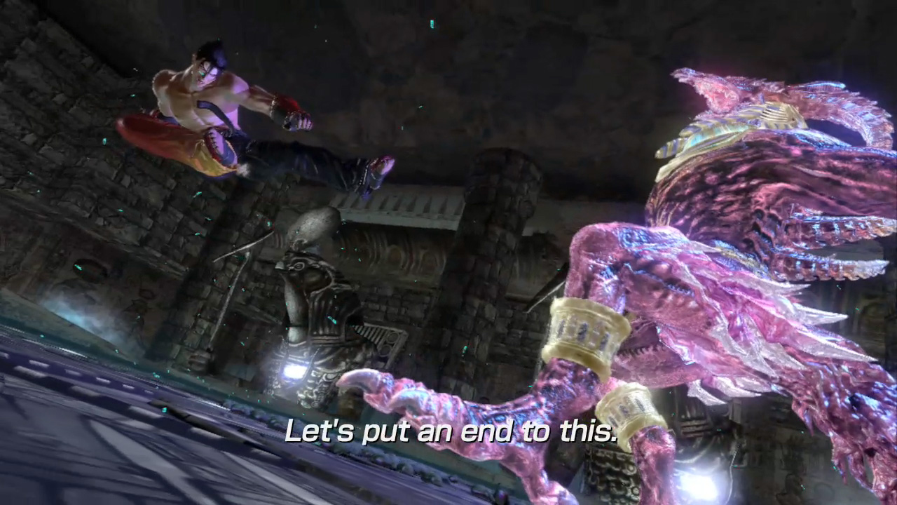 Go Jin!
Love this shot from the end of the GamesCom trailer. It almost restores my faith in  Tekken.
