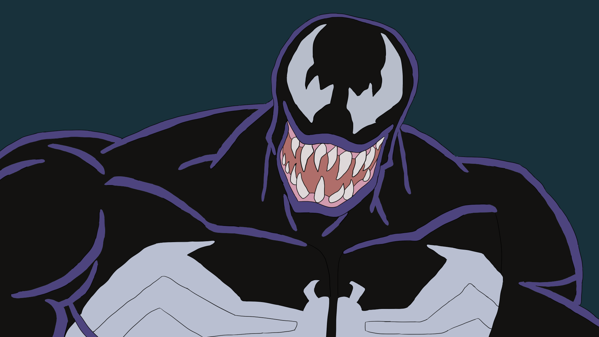 Venom from Spider-man: The Animated Series.

Traced and colored in Paint Tool SAI.
