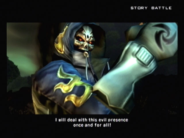 Demon Jin
Screenshot of Jin (customized to look demon-like) from his Tekken 5 interlude movie with Jinpachi.
