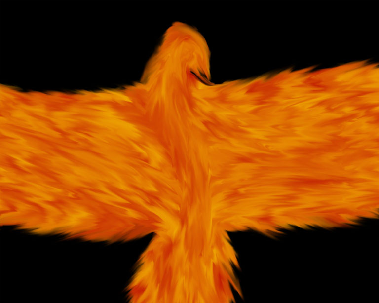 Phoenix
Inspired by the lack of an actual fire-bird Phoenix in the third X-Men movie, here's one based on the Phoenix in the cartoon, after it separates from Jean's body towards the end of the Dark Phoenix saga.

Made in Photoshop 6.0 with a mouse.

Phoenix belongs to Marvel.
