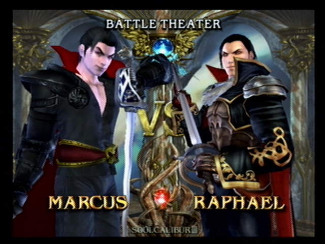 Marcus vs. Raphael
My custom vampire guy versus my custom-colored Raphael.

