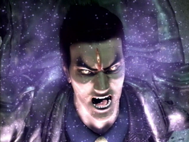 Kazuya transforming
Screenshot of Kazuya transforming into Devil from the Tekken Tag opening movie.
