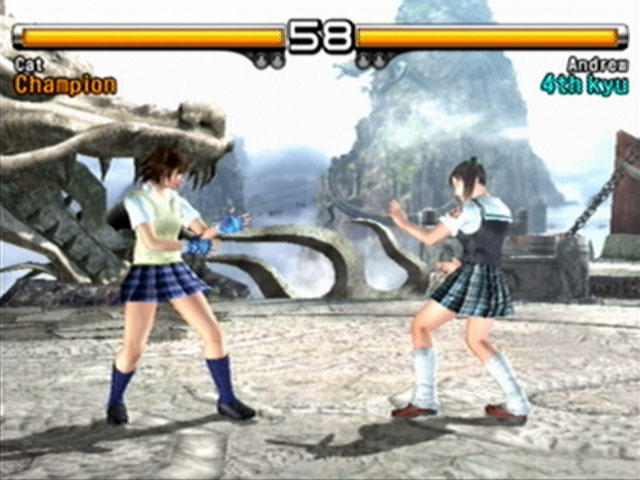Asuka vs. Xiaoyu in school uniforms
